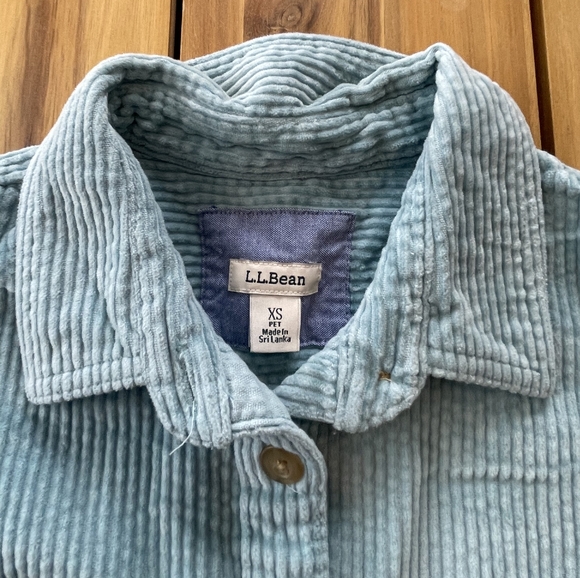 LL Bean Womens Slate Blue Corduroy Button Shacket Size Xs Petite - Picture 3 of 3